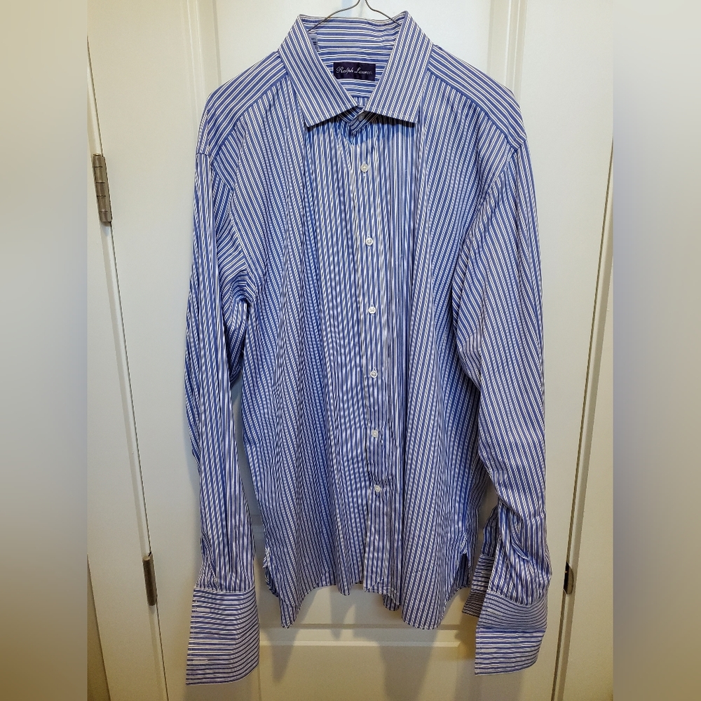 Ralph Lauren Men's Dress Shirt with French cuffs. 17.5